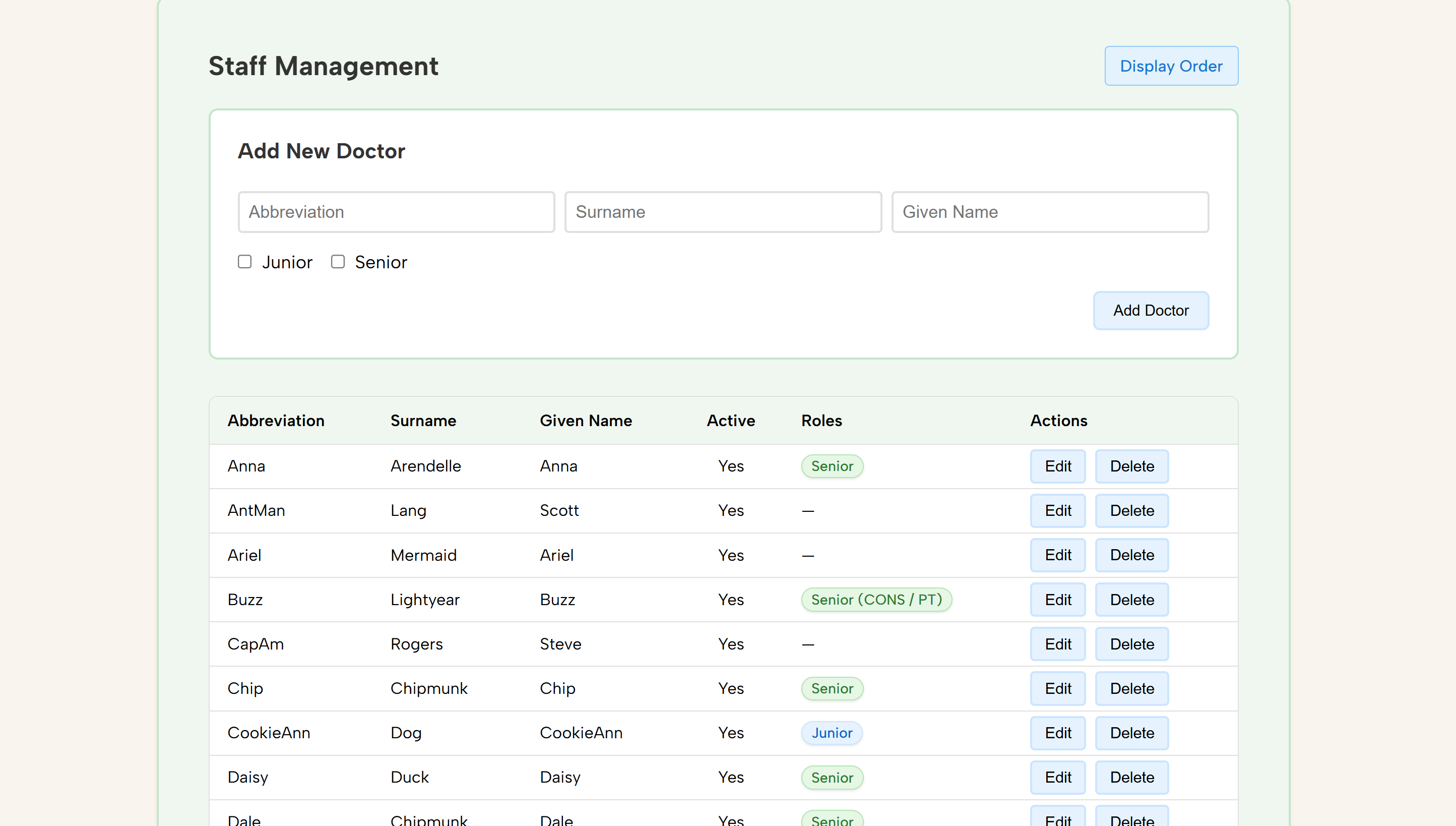 Smart Scheduler staff management